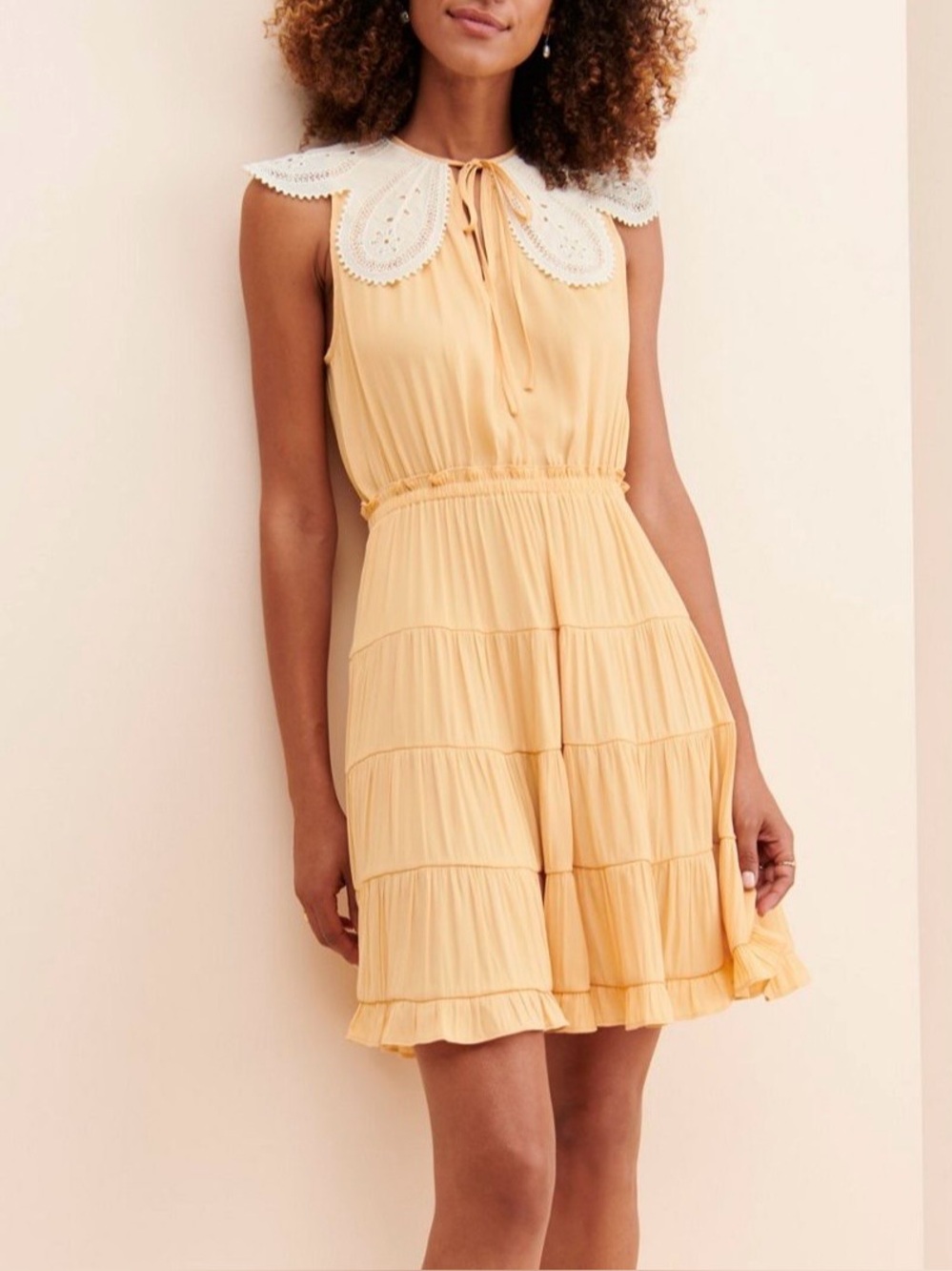 Current Air oversized lace collar sleeveless  dress sz.L